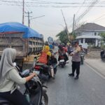 Gatur Pagi, Polsek Pabuaran Polresta Cirebon Pastikan Kamseltibcarlantas dan Sampaikan Imbauan Kamtibmas